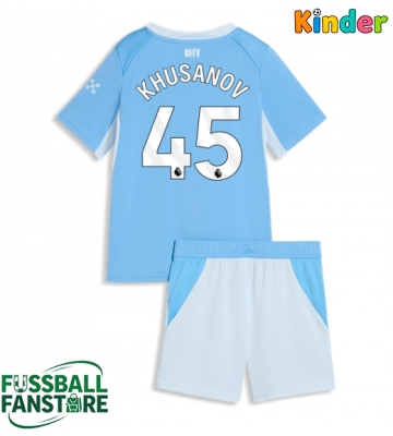 Manchester City Abdukodir Khusanov #45 Replik Heimtrikot Kinder 2026-27 Kurzarm (+ Kurze Hosen)